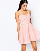 Rare Opulence Prom Dress With Plaited Bust Detail - Pink