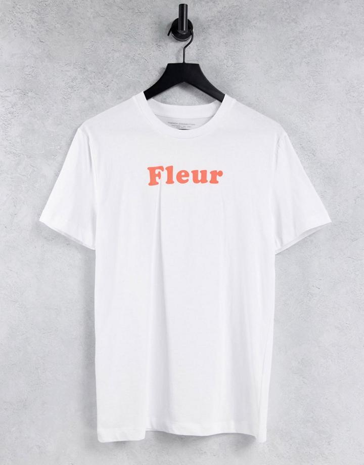 French Connection Fcuk Logo T-shirt In White