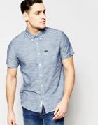 Lee Regular Fit Shirt Button Down Short Sleeve Chambray In Navy - Navy
