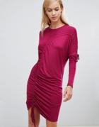 Asos Ruched T-shirt Dress-red