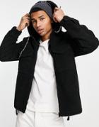 Boss Lovel Zip Up Sherpa Jacket In Black