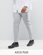 Asos Plus Super Skinny Pants In Pale Gray - Gray