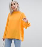 Weekday High Neck Pleat Back Chiffon Blouse