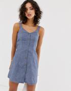 Vero Moda Chambray Button Through Cami Dress-blue