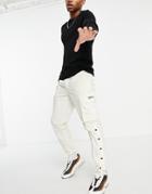 Topman Signature Cargo Pants In Off White