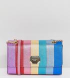 Aldo Cambarreri Rainbow Glitter Striped Cross Body Bag - Multi