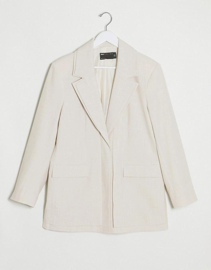 Asos Design Double Layered Jacket In Natural-neutral