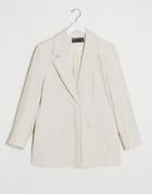 Asos Design Double Layered Jacket In Natural-neutral