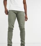 Farah Elm Tall Organic Cotton Chino In Khaki-green