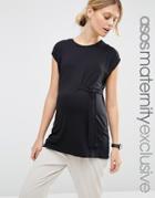 Asos Maternity Tie Side Tee - Black