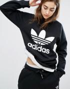 Adidas Originals Black Trefoil Boyfriend Sweatshirt - Black