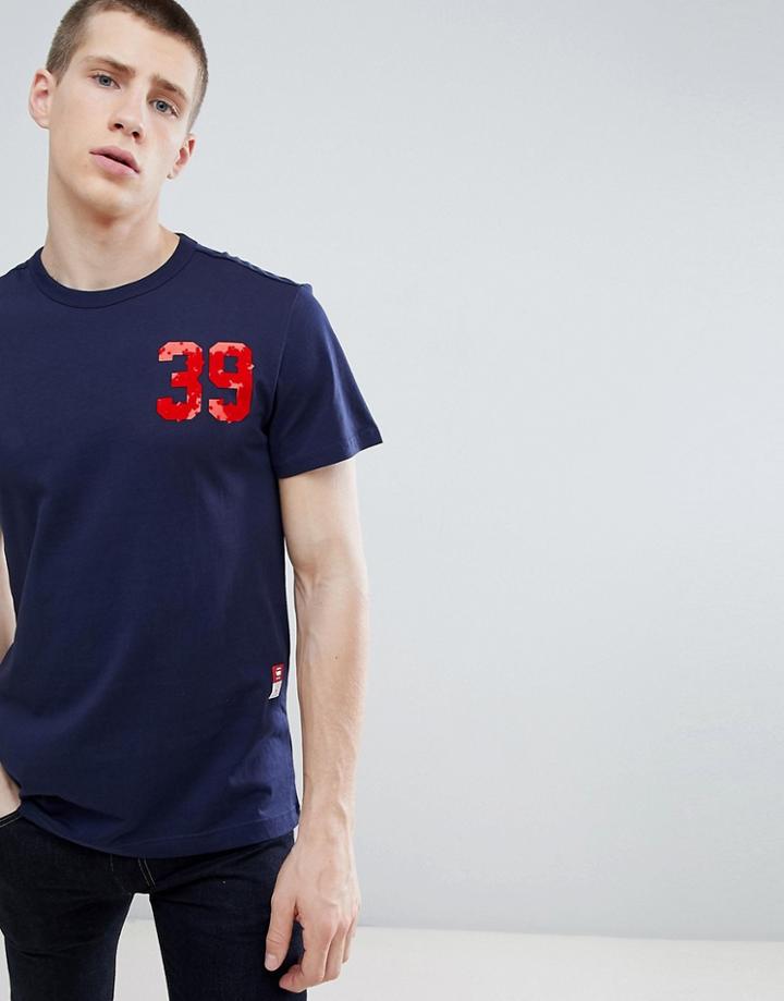 G-star Back Print Logo T-shirt Navy - Blue