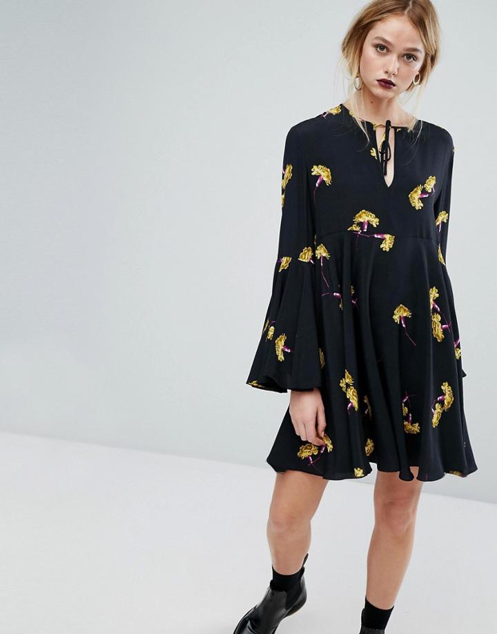 Sportmax Code Floral Tie Dress - Black