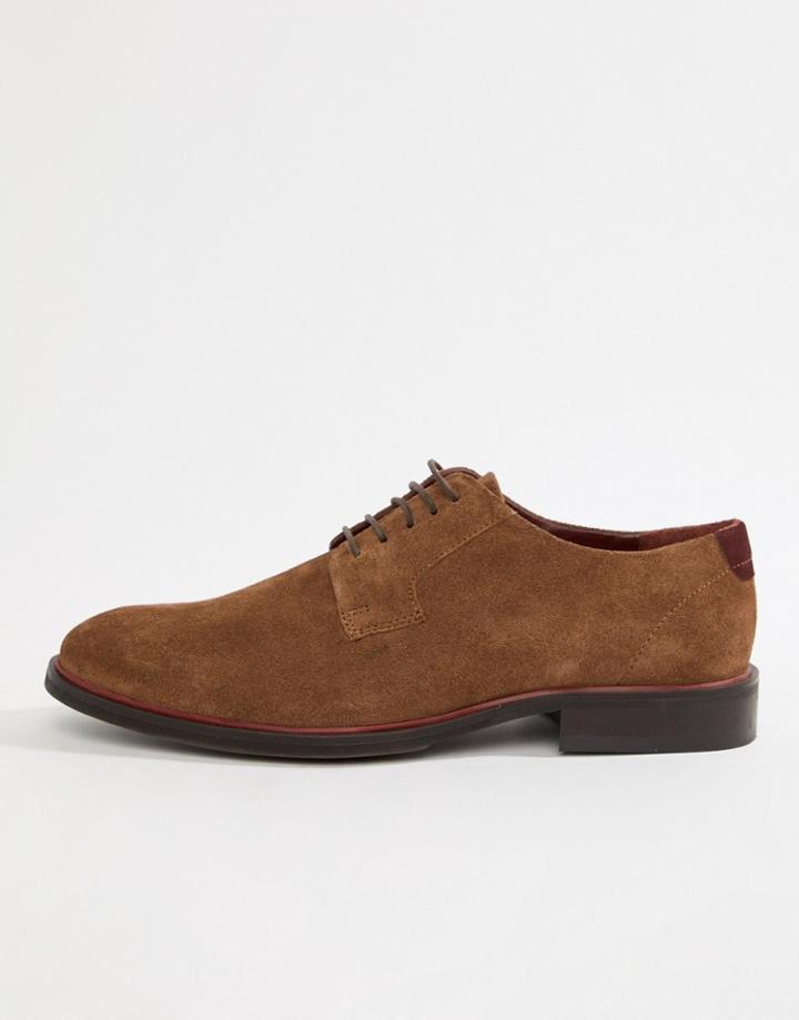 Silver Street Suede Derby Shoe In Brown - Brown