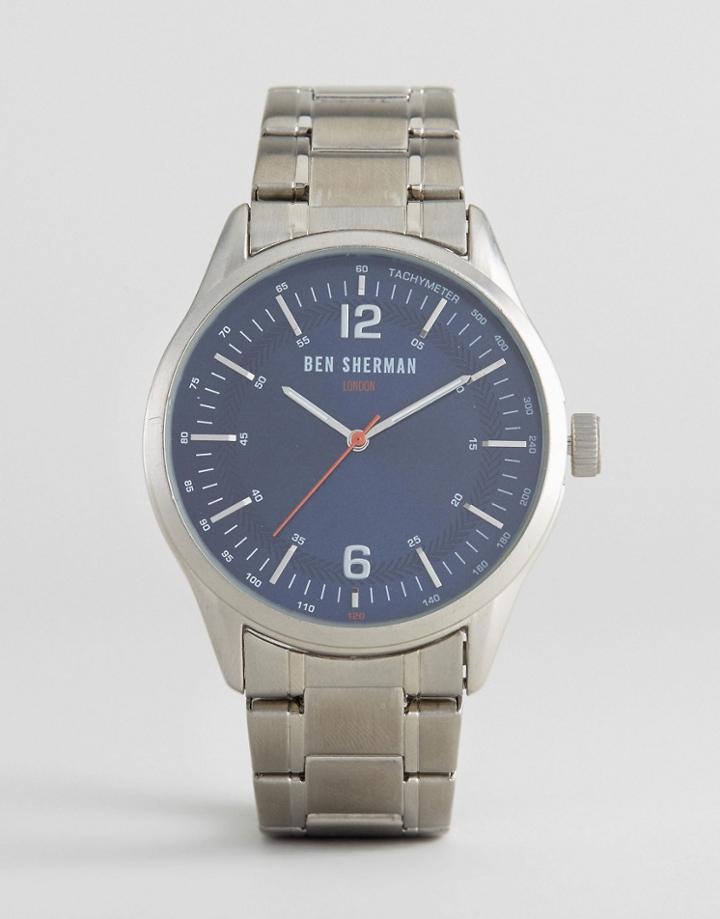 Ben Sherman Bracelet Strap Watch In Silver - Tan