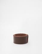 Asos Leather Ring In Brown - Brown