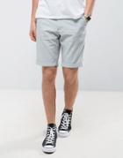 Asos Tailored Skinny Shorts In Sage Green Seersucker Stripe - Navy