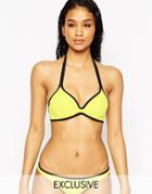 Asos Fuller Bust Mix And Match Contrast Hidden Underwire Bikini Top Dd-g - Tweety Yellow