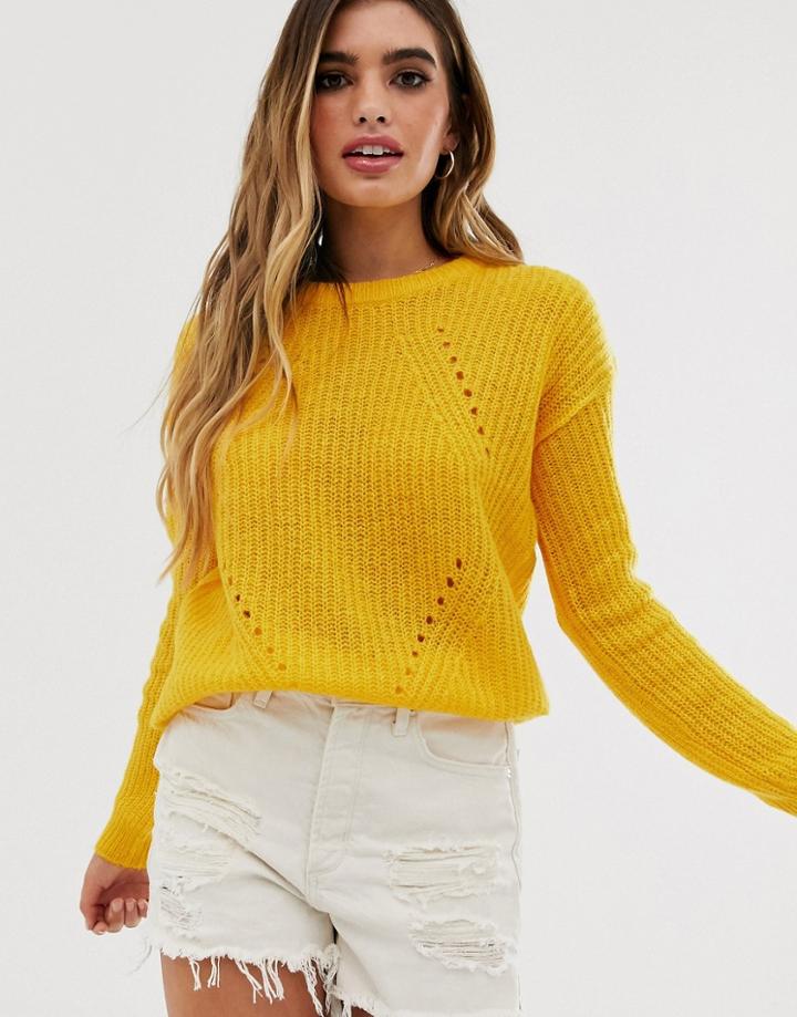 Brave Soul Fab Sweater In Yellow - Yellow