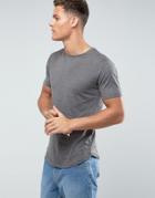 Troy Longy Line Curved T-shirt - Gray