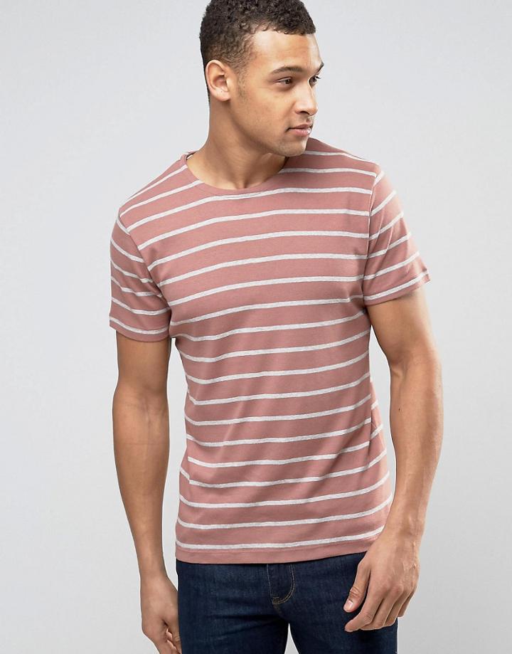 Selected Homme Stripe Tee - Pink