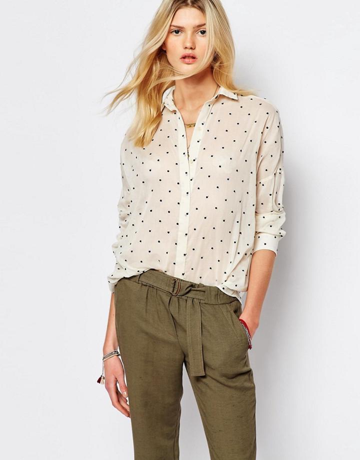 Sessun Spotted Shirt In Cream - Cream
