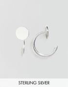 Asos Sterling Silver Circle Through Earrings - Silver