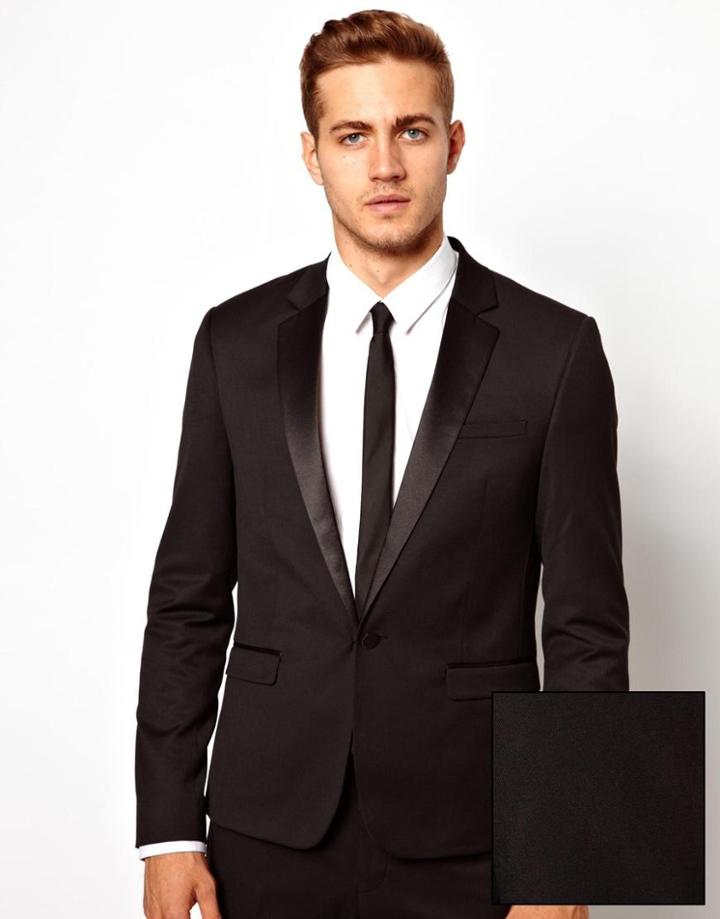 Asos Skinny Fit Tuxedo Jacket In Black