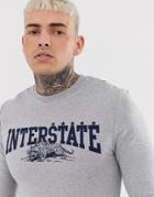 Asos Design Muscles Sweatshirt With State Print In Gray Marl