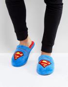 Fizz Superman Logo Slippers - Blue