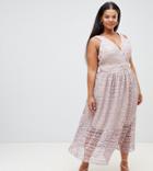 Alice & You Plus Lace Skater Dress - Purple