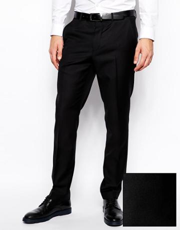 Asos Slim Fit Tuxedo Pants In 100% Wool