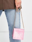 Truffle Collection Square Micro Mini Cross Body Bag In Pink