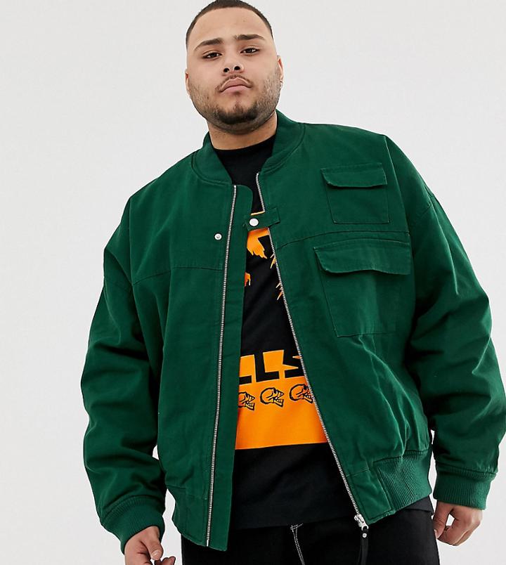 Collusion Plus Multi Pocket Canvas Bomber
