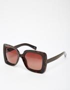 Asos Oversized Sunglasses In 70s Square Frame - Tort