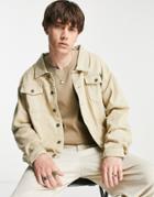 Liquor N Poker Oversized Trucker Jacket In Off White Denim - Part Of A Set-neutral