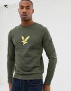 Lyle & Scott Large Logo Sweat In Khaki - Green