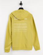 Asos Unrvlld Spply Coordinating Oversized Hoodie With Logo Print In Antique Gold-yellow