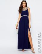 Tfnc Tall Wedding Embellished Maxi Dress - Navy