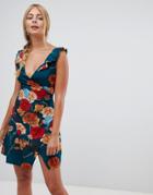 Parisian Sleeveless Wrap Dress In Floral - Multi
