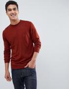 French Connection Plain Logo Crew Neck Knit Sweater-brown