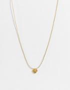 Whistles Textured Heart Necklace In Gold