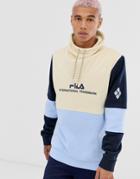 Fila Marcello Color Block Funnel Neck Sweat In Bleached Sand