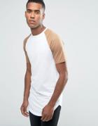 Jack & Jones Originals Longline T-shirt With Contrast Raglan Sleeve An