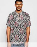 Reclaimed Vintage 70s Shirt In Paisley Print In Regular Fit - Black