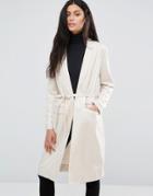 Selected Lightweight Wrap Front Coat - Cream