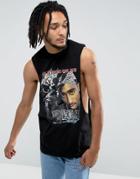 Asos Tu Pac Sleeveless T-shirt With Extreme Dropped Armhole - Black