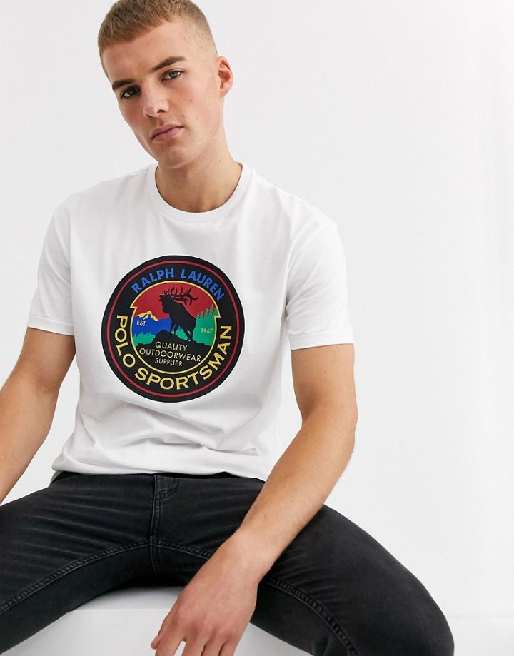 Polo Ralph Lauren Sportsman Circle Logo T-shirt In White