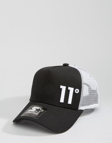 11 Degrees Trucker Cap In Black - Black