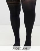 Asos Design Curve 50 Denier Lace Top Hold Ups - Black